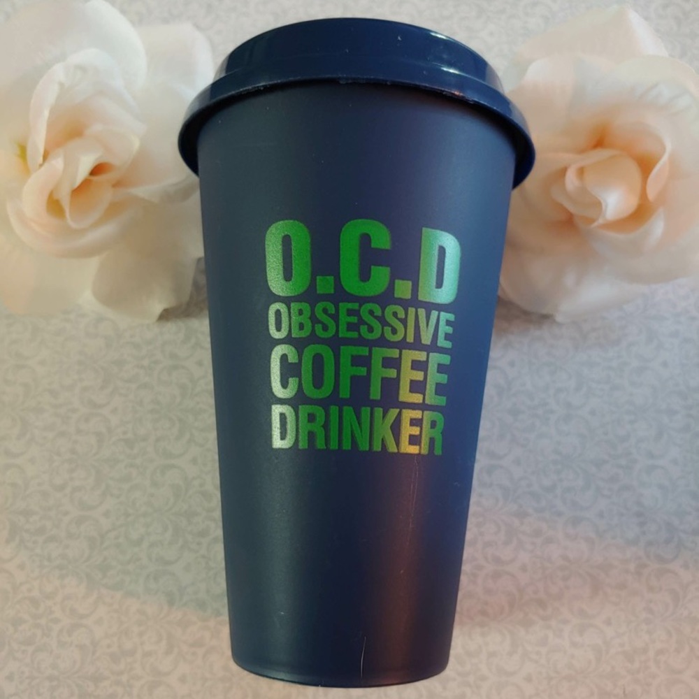 Coffee Drinker Plastic Travel Mug Black Green